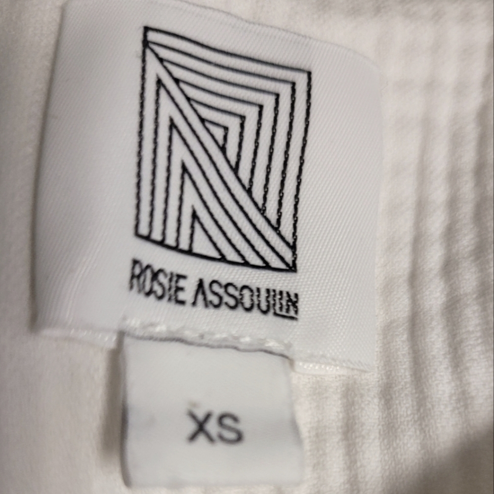 Rosie Assoulin White Textured Long Sleeve Top - Picture 2 of 10